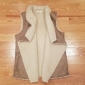 Faux Suede Sherpa Vest